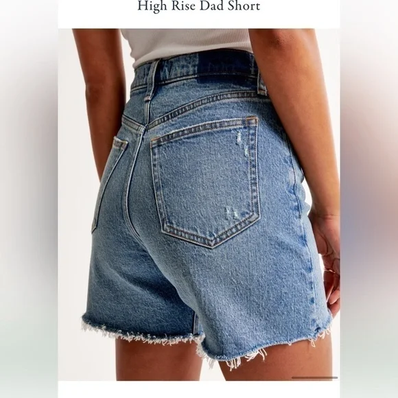 Abercrombie High Rise Dad Shorts EUC - Picture 2 of 5